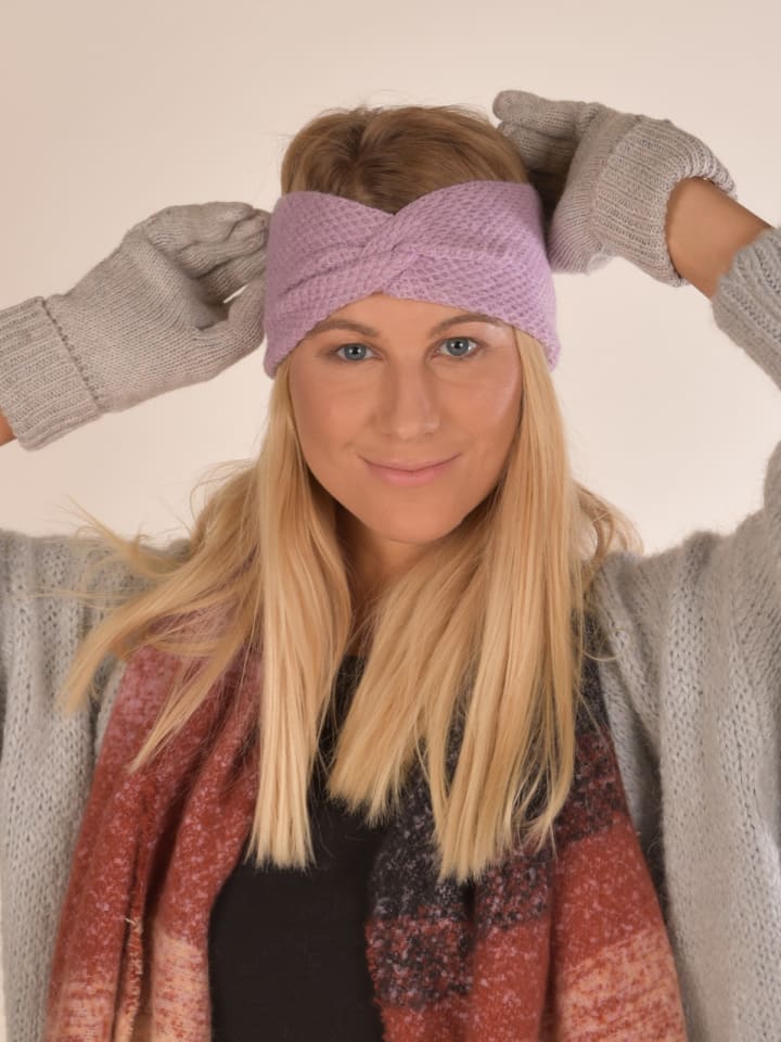 styleBREAKER Strick Stirnband in Flieder günstig kaufen onesize
