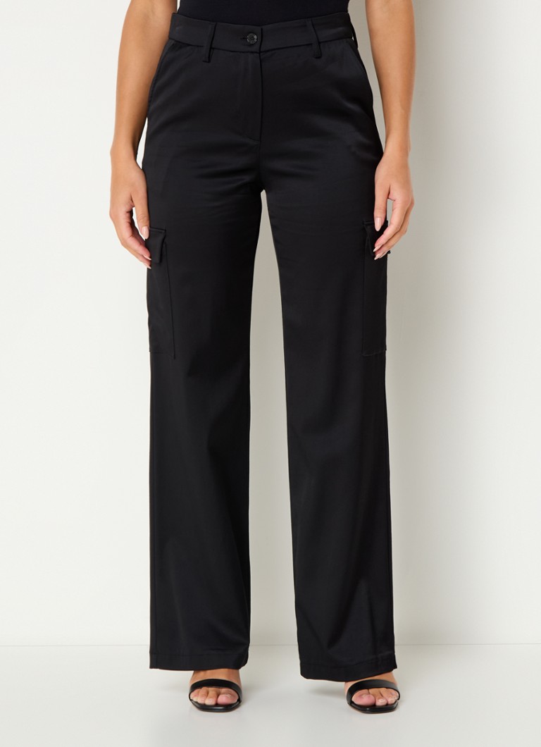 Gardeur Faja high waist straight fit cargo pants with side pockets