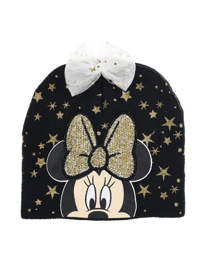 Disney Minnie Mouse Wintermütze Beanie mit Schleife in Schwarz günstig kaufen