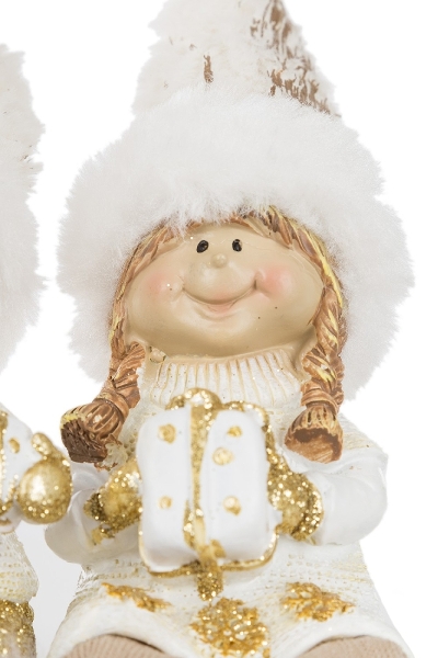 MyFlair Winterkinder mit Wollmütze, Kantensitzer, 2er Set