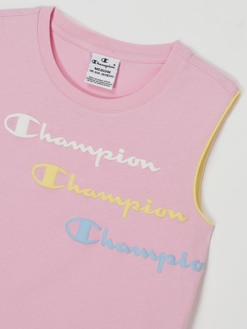 Top mit Logo-Print in rosa
