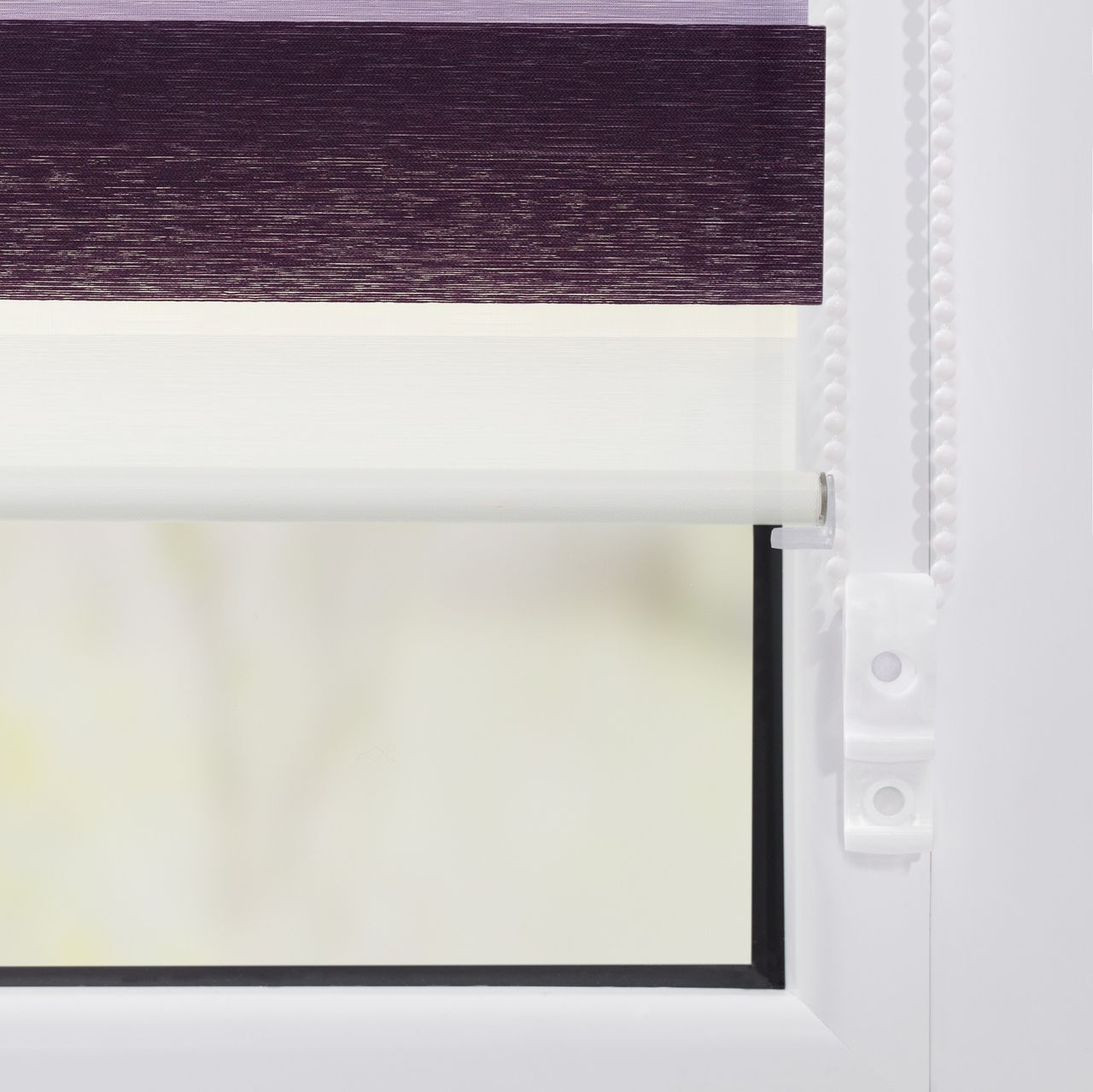 Lichtblick Duo-Rollo Klemmfix, ohne Bohren, Bunt - Violett - Lila - Weiß, 45 x 150 cm (B x L)