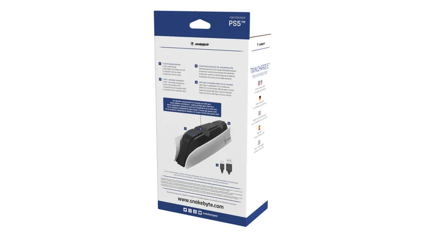 snakebyte PS5 Twin Charge 5™ white