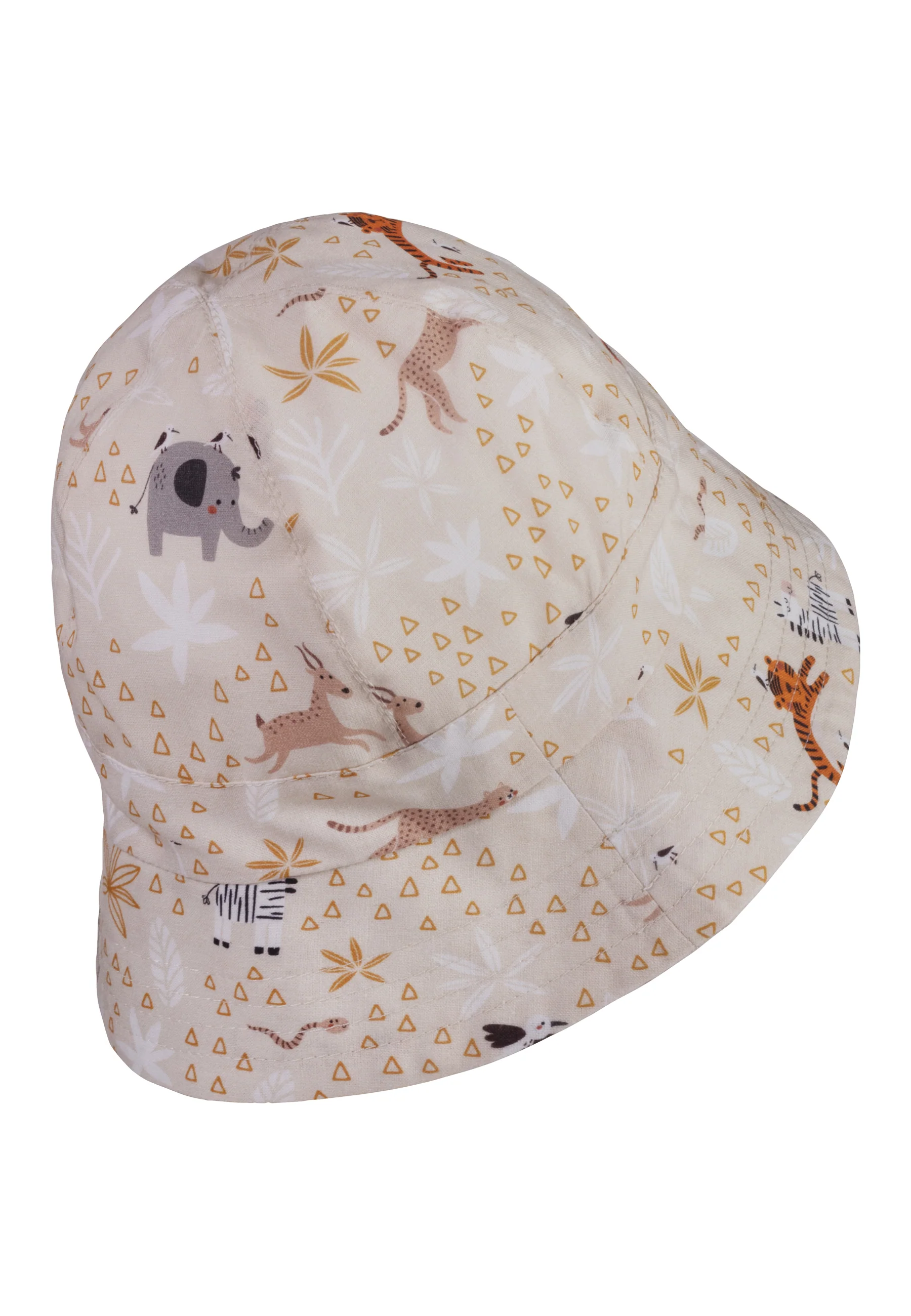 Safarihut bedruckt mit Zootieren in beige