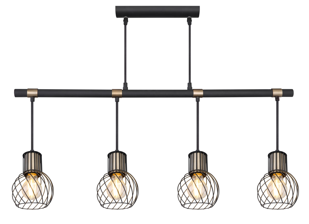 Globo Lighting - ARGUSTO - Hängeleuchte Metall schwarz matt, 4x E27