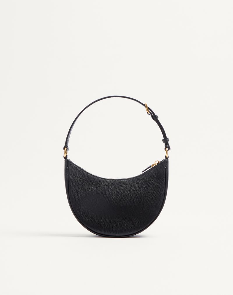Bolsa Mini Hobo Assinatura VLogo em pele de bezerro granulada