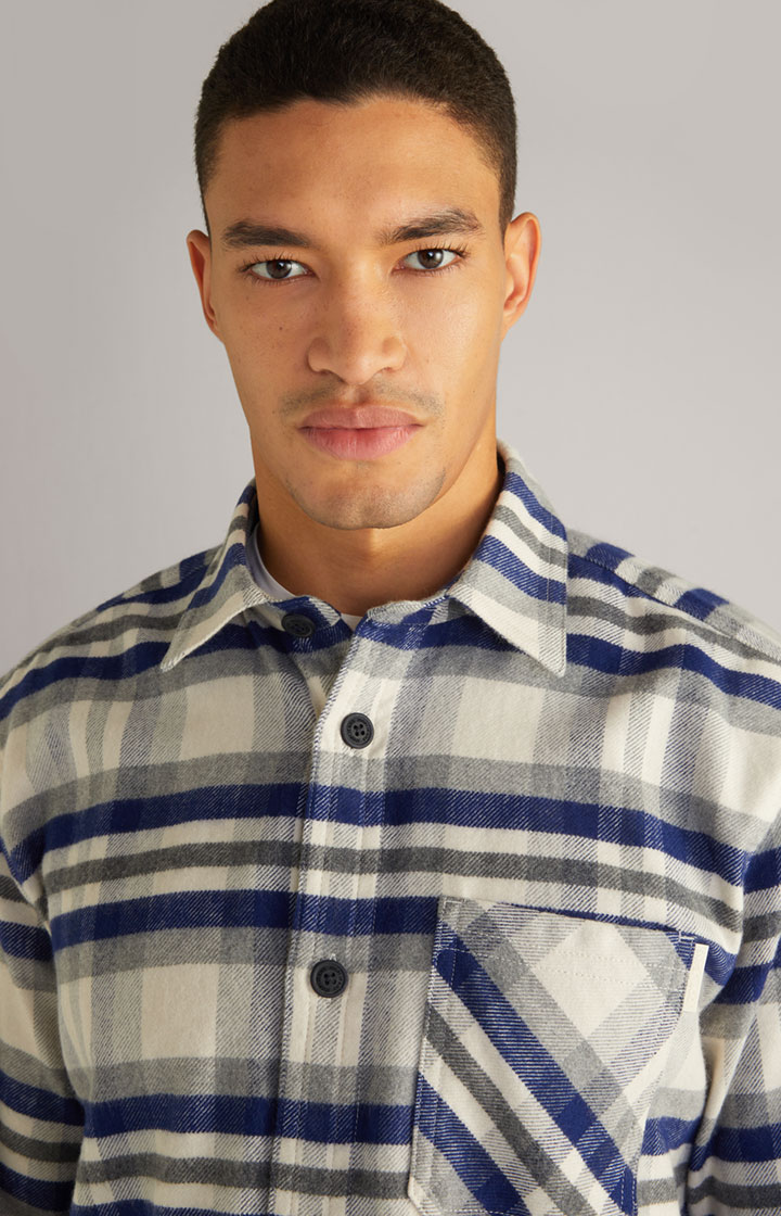 Flanell-Hemd Harvi in Navy/Beige kariert