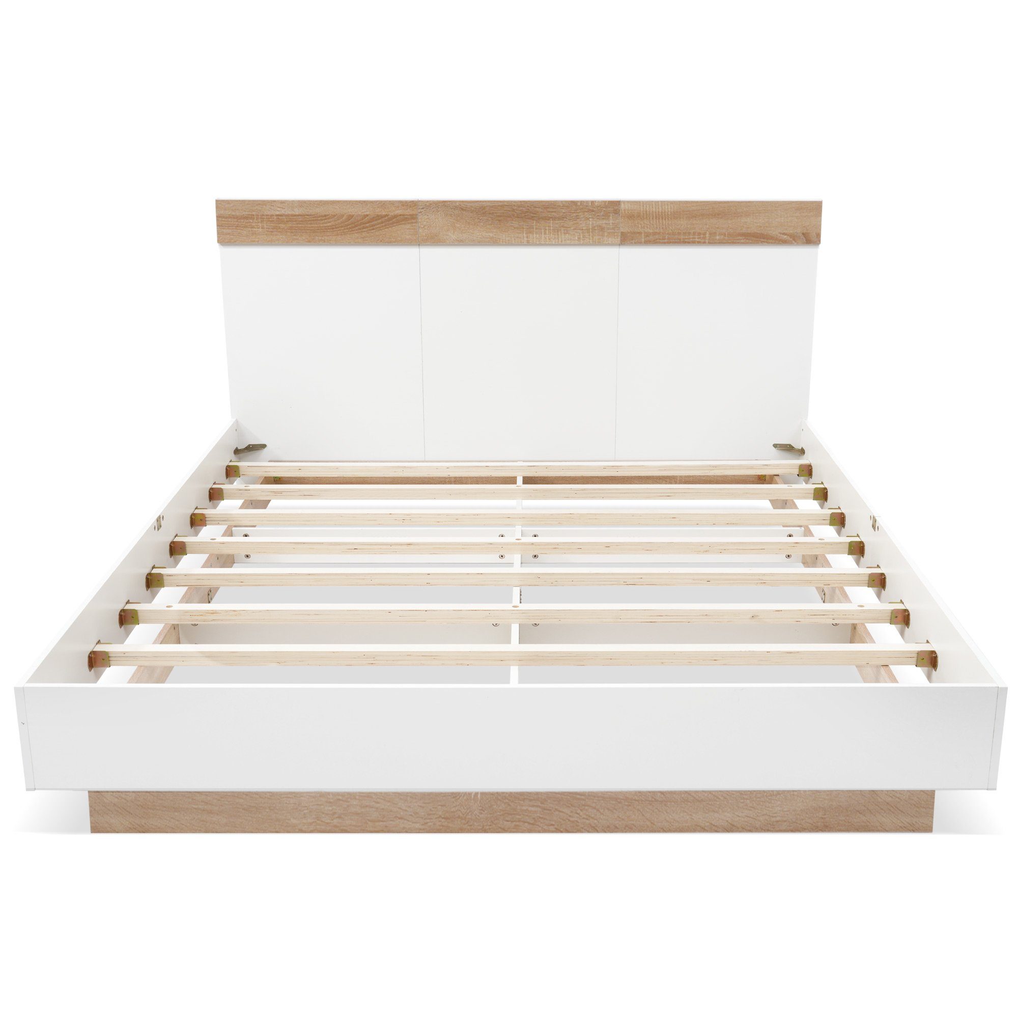 HAUSS SPLOE Massivholzbett Doppelbett Holzbett Bettrahmen Kinderbett Jugendbett (Kiefernholz Doppelbett mit Lattenrost), 140x200cm