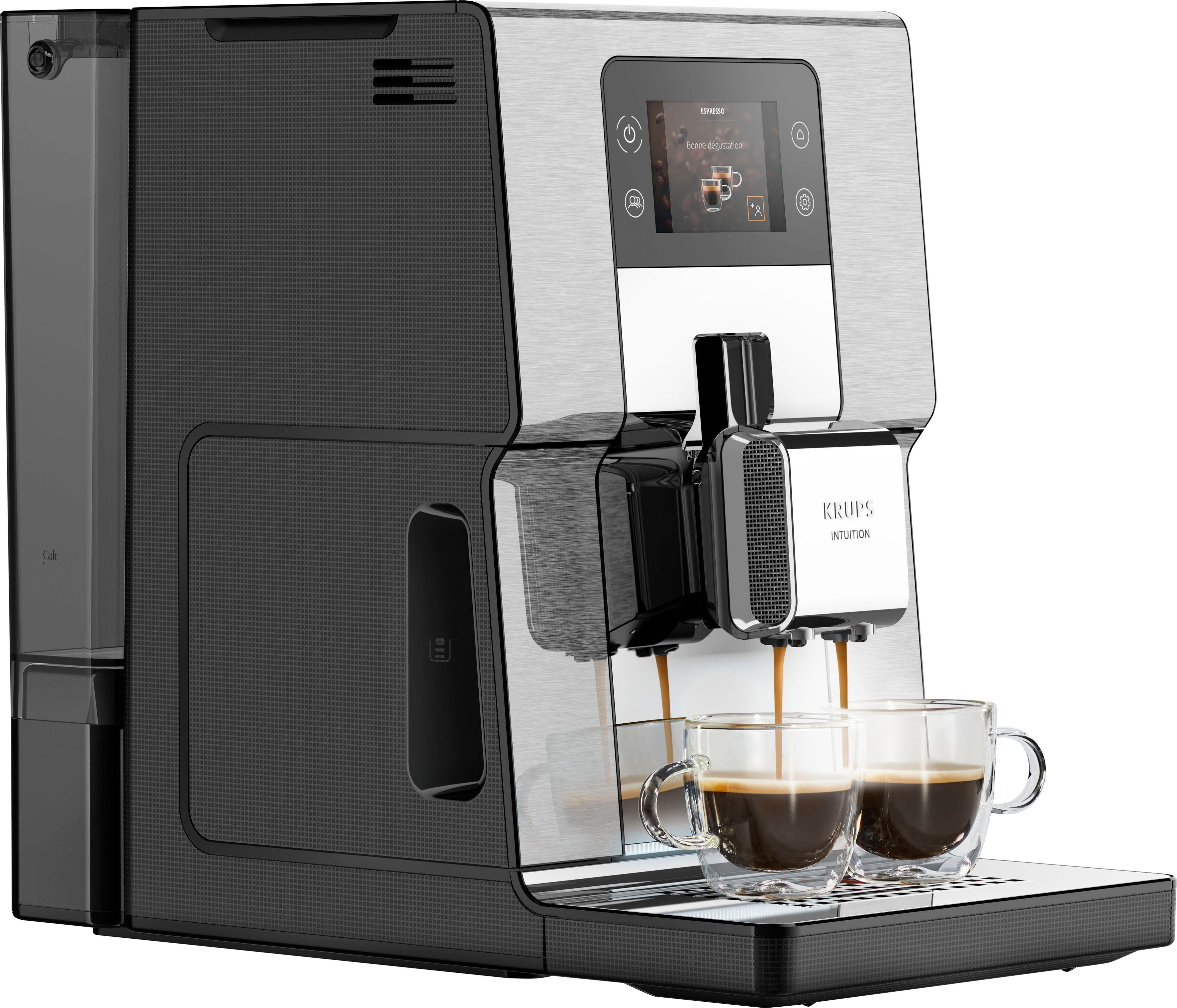 Krups Kaffeevollautomat EA877D Intuition Experience+, 21 Heiß- und Kaltgetränke-Spezialitäten, geräuscharm, Farb-Touchscreen
