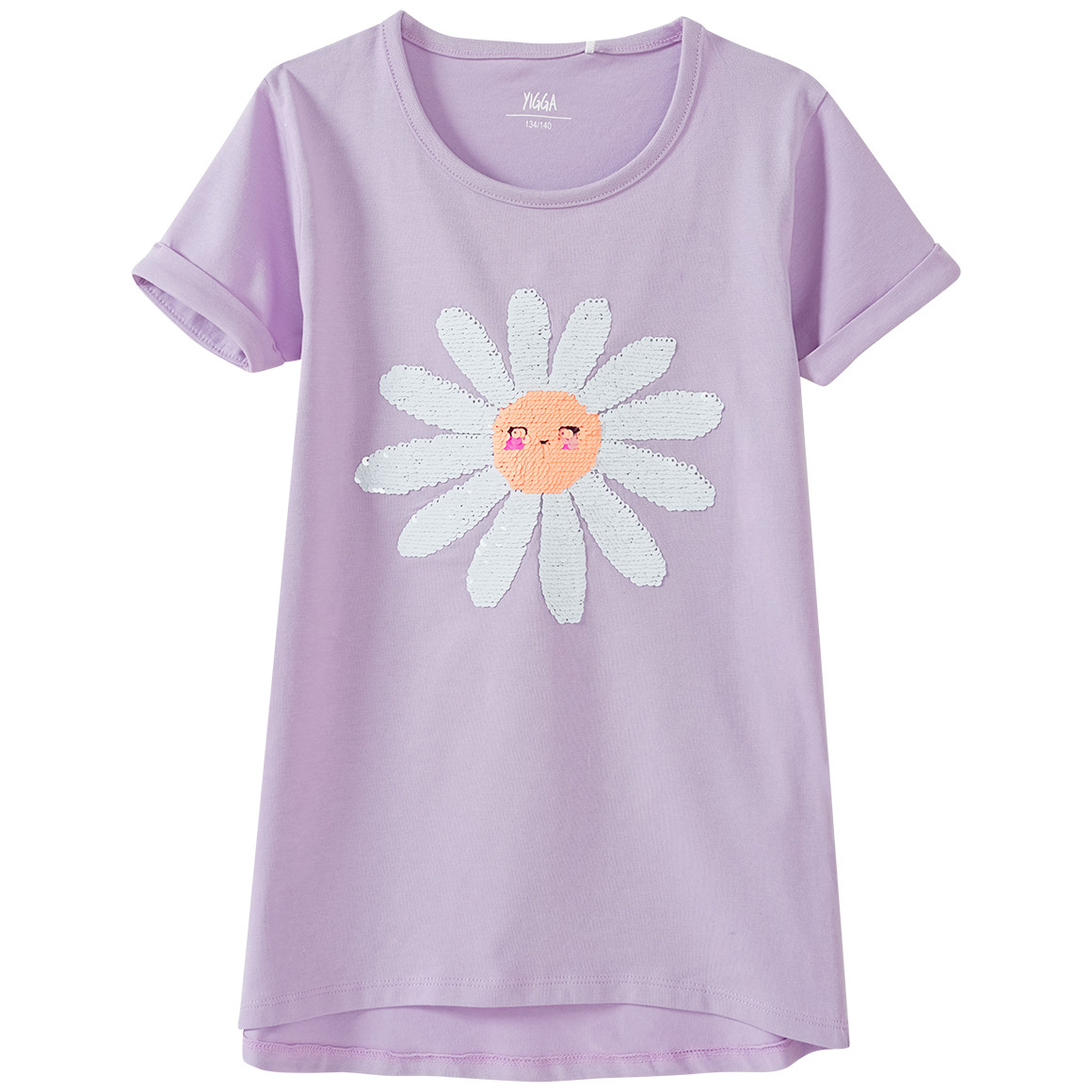 Mädchen T-Shirt mit Wendepailletten