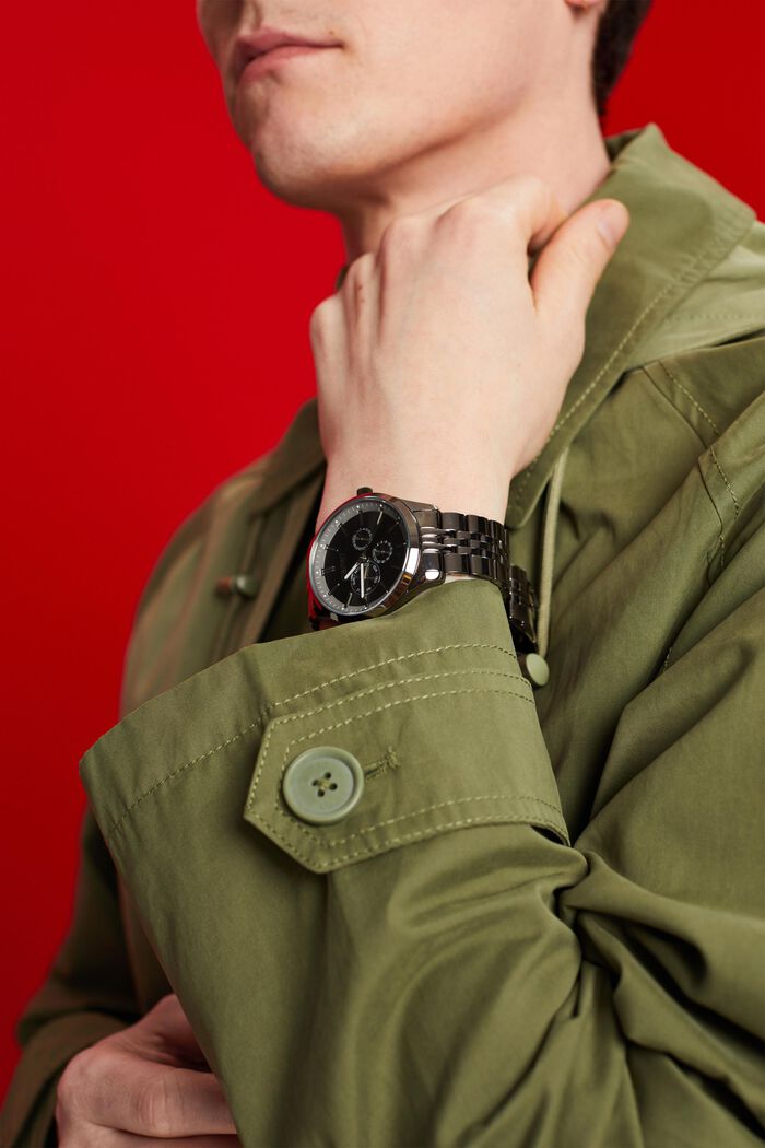 Edelstahl-Uhr mit Gliederarmband
