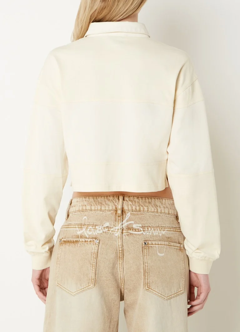 House of Sunny Cropped organic cotton sweater with logo
