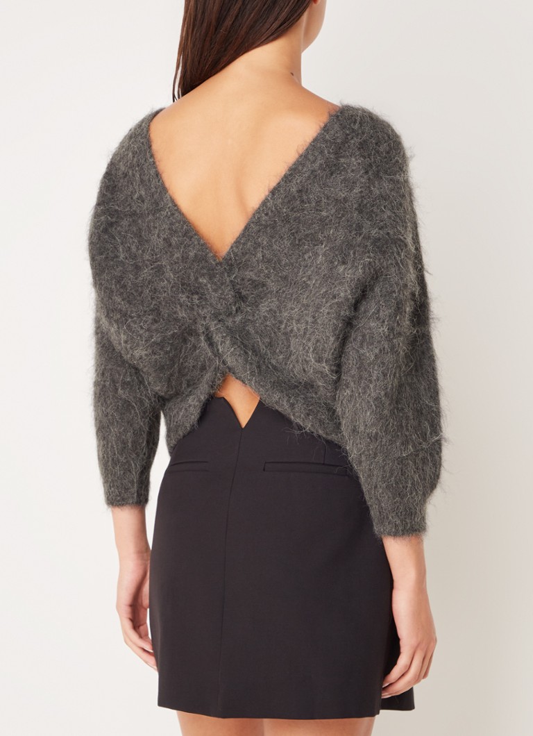 Pulover Ba&sh din amestec de alpaca fin tricotat cu detalii tricotate