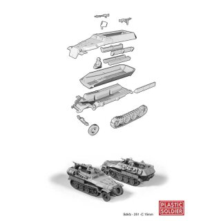 15mm WW2 German SdKfz 251 Ausf C Halftrack (5)
