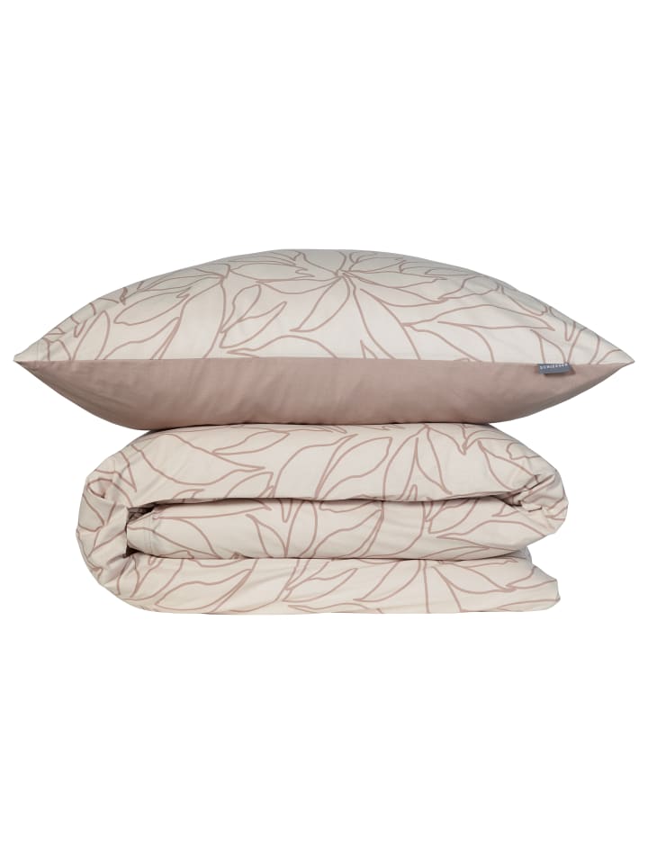 Schiesser Renforcé-Bettwäscheset Leaves in Taupe günstig kaufen