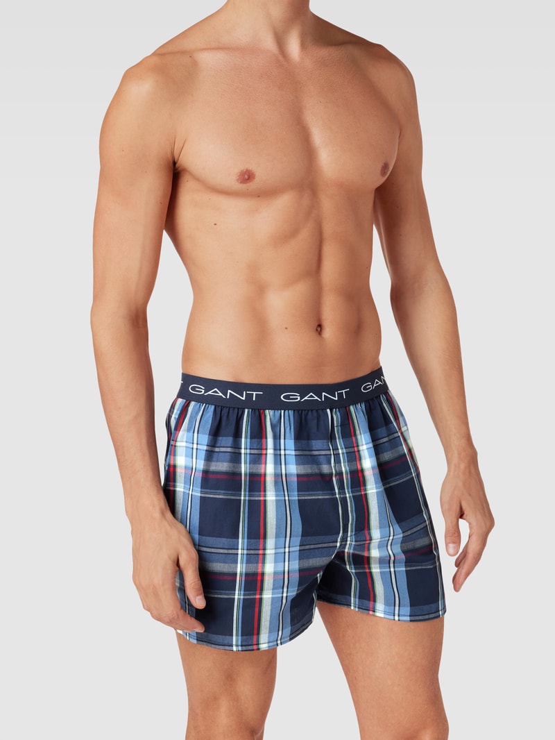 Boxershorts mit Label-Details im 2er-Pack in blau
