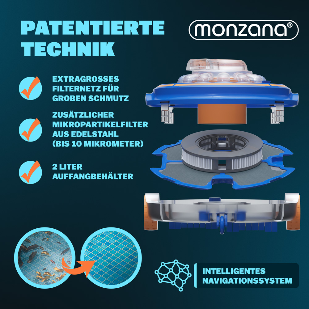 Casaria monzana® Poolreinigungsroboter Poolboy 600 35x18,5cm blau