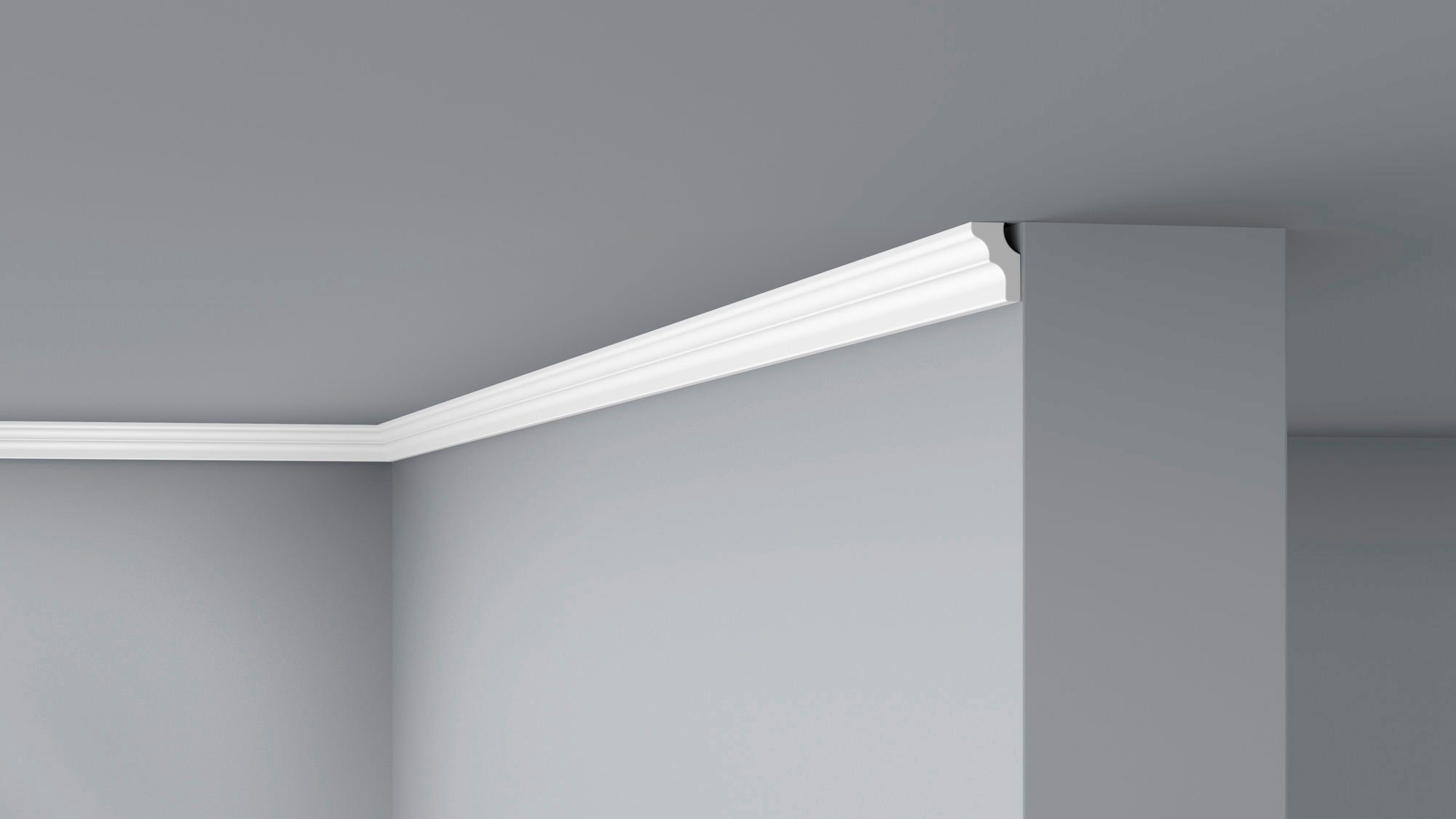 Decoflair Deckenleiste Zierleiste D2 4x2 Meter, kleben, Extrudiertes Polystyrol (XPS), Set, 4-St., qualitätvolles und widerstandsfähiges Produkt
