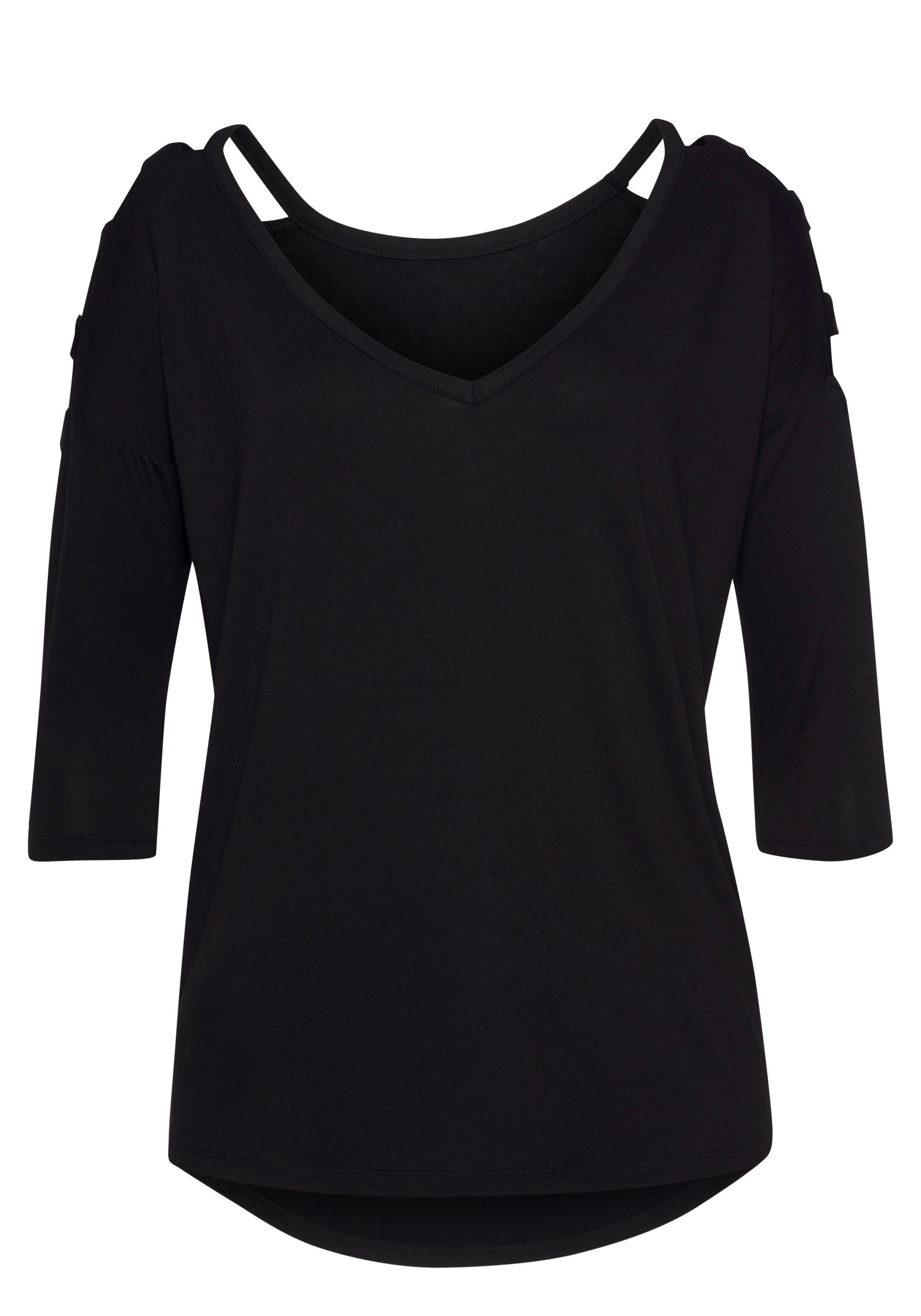 LASCANA 3/4-Arm-Shirt mit Cut-outs