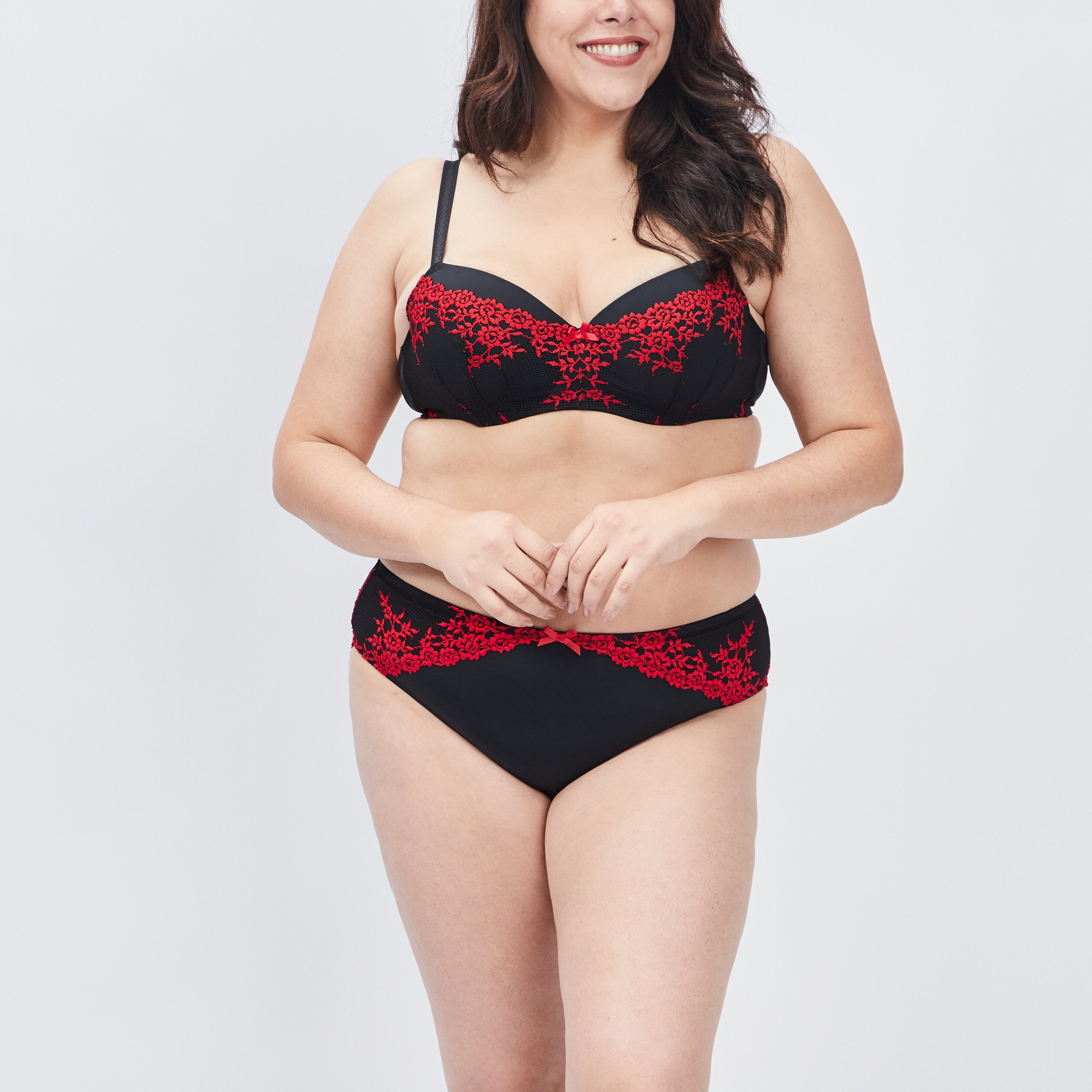 Soutien-gorge corbeille grande taille rouge femme grande taille | La Halle