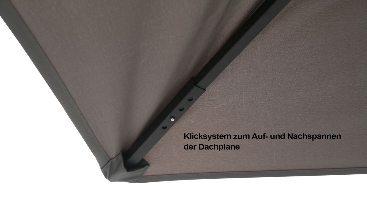 Grasekamp Antikpavillon Amalfi Flex 3 x 3 m Grau Gartenpavillon Partyzelt