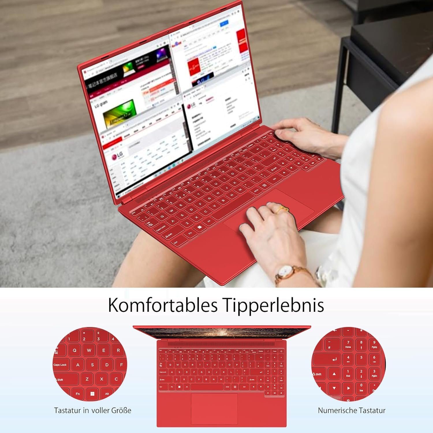 AOCWEI A6 Notebook (Intel Celeron N5095, UHD 600, 512 GB SSD, FHD 2,9 GHz Speicherplatz bieten beeindruckende Darstellung schnellen)