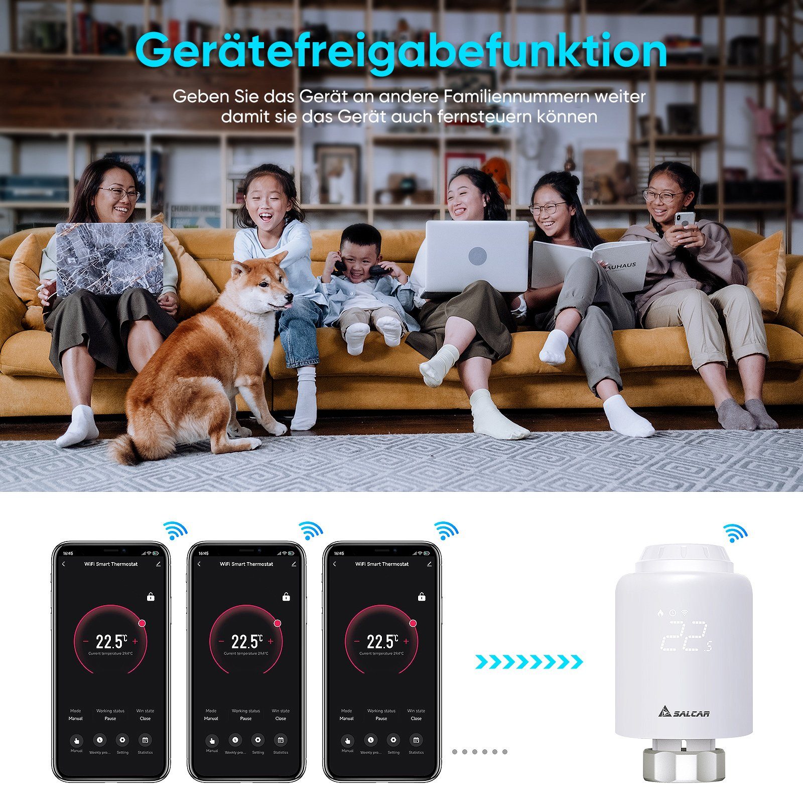 Salcar Heizkörperthermostat Smartes WiFi Heizungsthermostat, (1 St)
