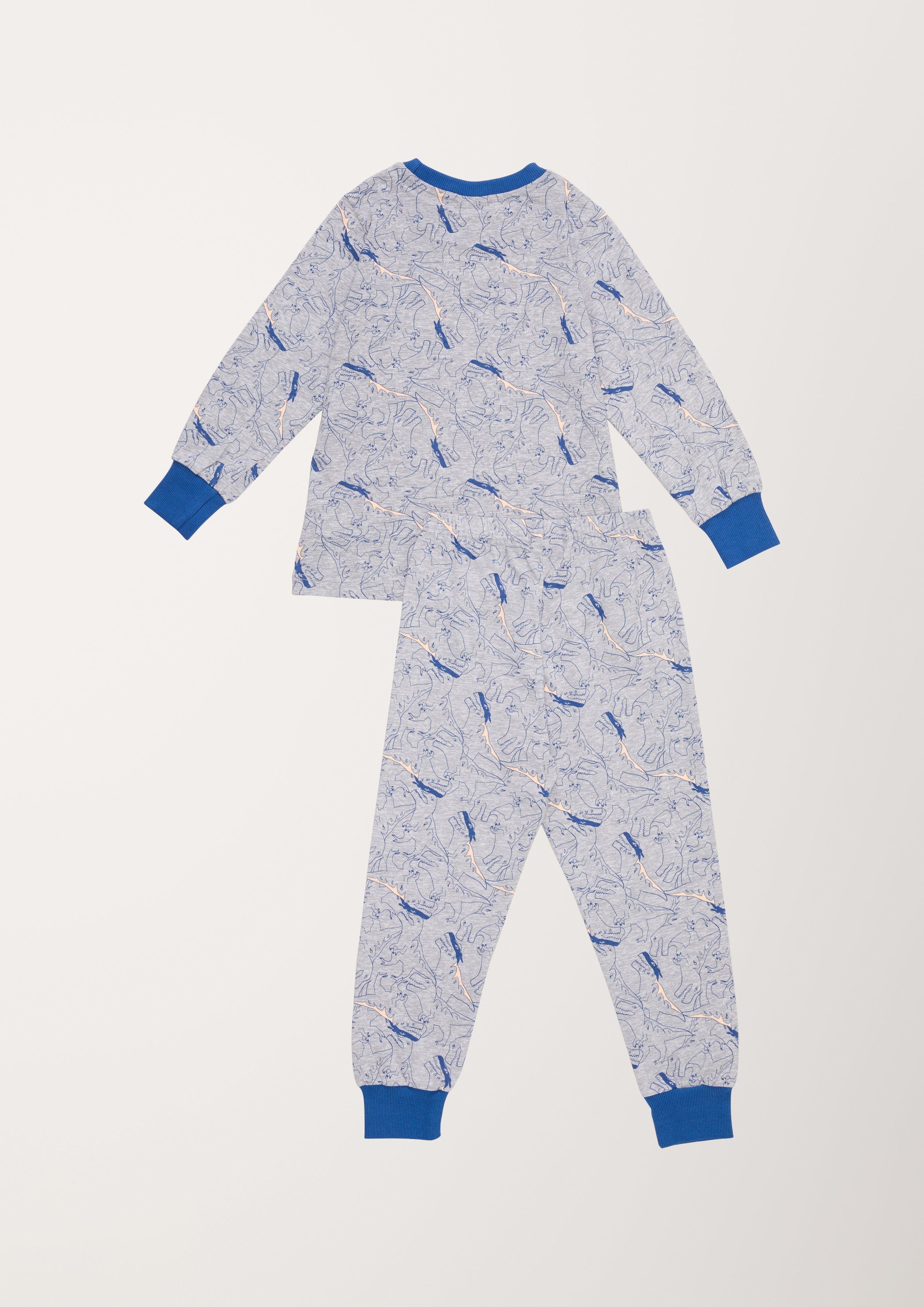 Jersey-Pyjama mit Kontrastdetails  6005908-10009