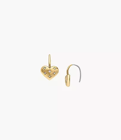 Fossil Hängeohrringe Sadie All My Love Heart Edelstahl goldfarben