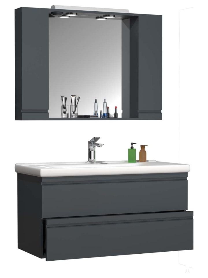ebuy24 Badmöbelset SiloraXL Anthrazit 100 x 46 cm günstig kaufen onesize