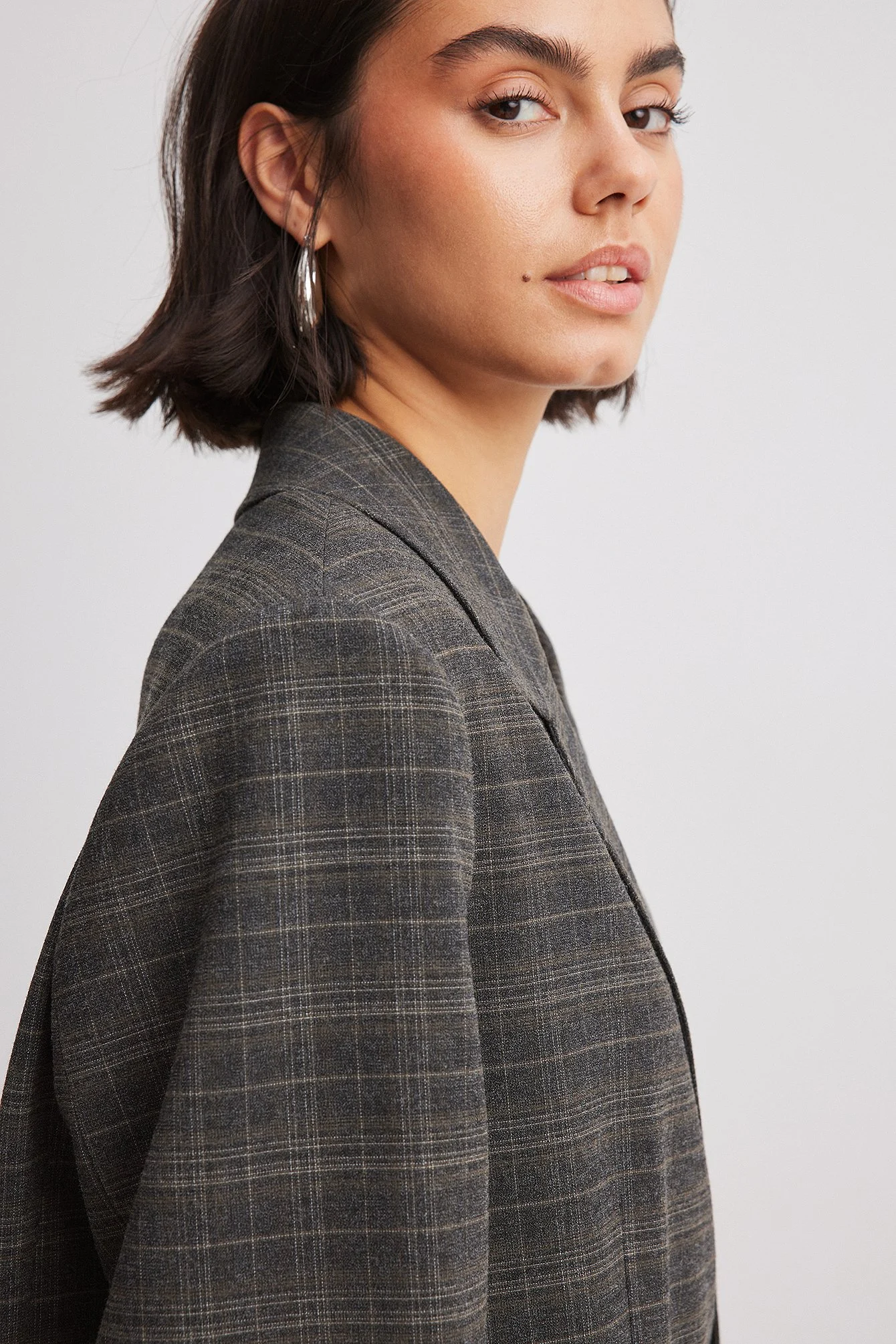 Doppelreihiger, karierter Oversize-Blazer