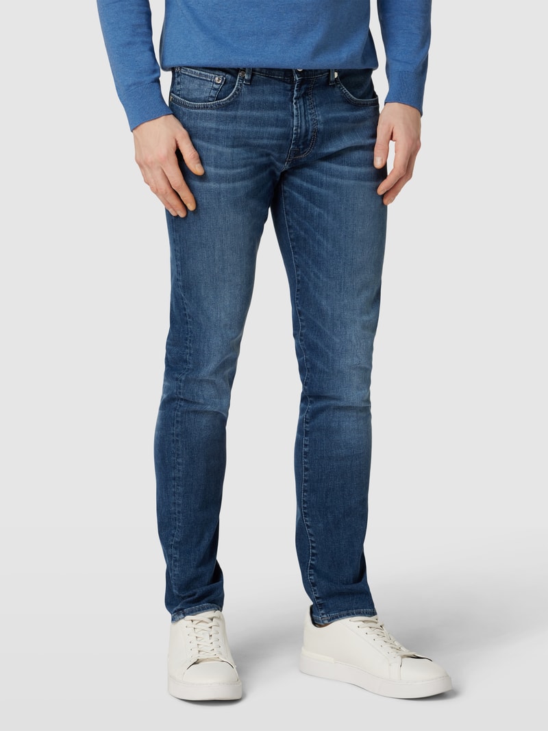 Jeans mit 5-Pocket-Design Modell 'John' in blau