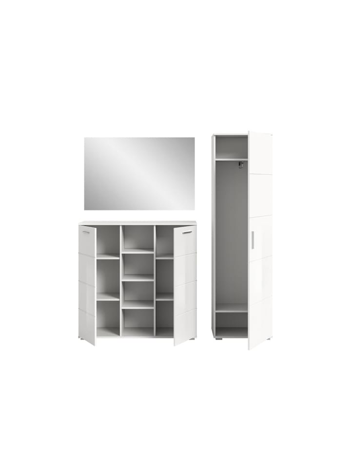 ebuy24 Garderobenmöbel-set Prego 3-teilig Weiß 180 x 37 cm günstig kaufen onesize