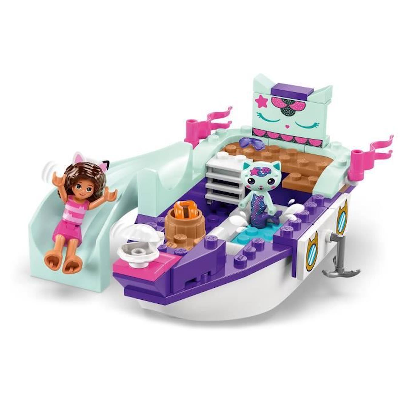 LEGO® Gabby et la Maison Magique 10786 Le Bateau et le Spa de Gabby et Marine, Jouet avec Figurines blanc