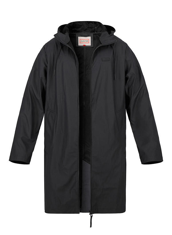 HUNTER, Regenmantel, PU wasserresistent, schwarz