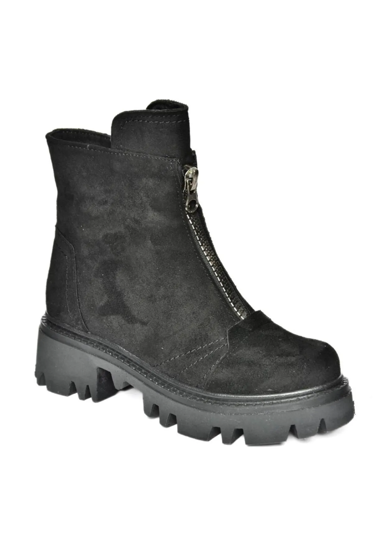 Fox Shoes  R784551202 Damenstiefel aus schwarzem Wildleder mit dicker Sohle