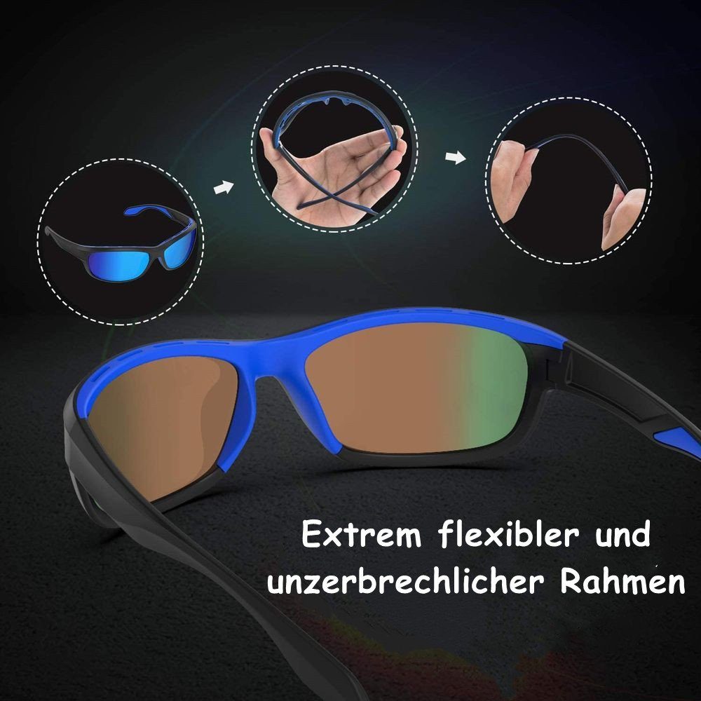 Elegear Fahrradbrille Radsportbrille, (Uv400-schutz, blau), Blendung-schutz Winddicht