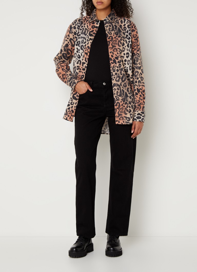 Camicetta HUGO BOSS in misto lyocell con stampa leopardata