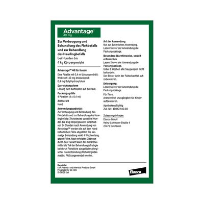 Advantage® 40 für Hunde, bis 4 kg