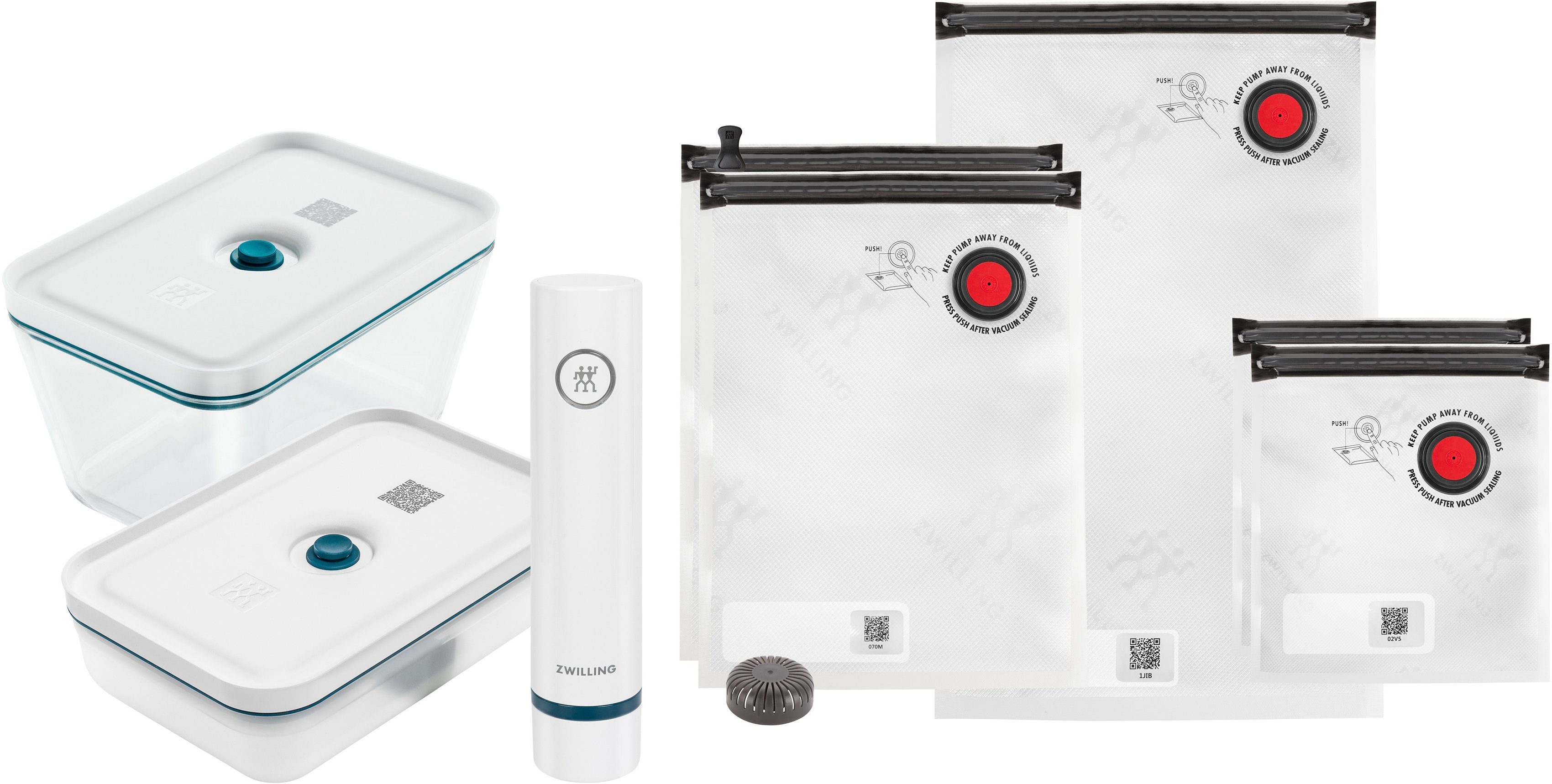 Zwilling Aufbewahrungssystem Fresh & Save Aufbewahrungsbox, Borosilikatglas, Kunststoff, Silikon, (Set, 9-tlg), Borosilikatglas, Kunststoff, Silikon,inkl. Multifunktionsreibe