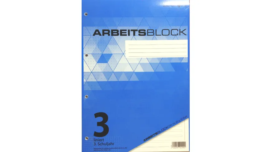 PAPERZONE Arbeitsblock A4 Lineatur 3 50 Blatt