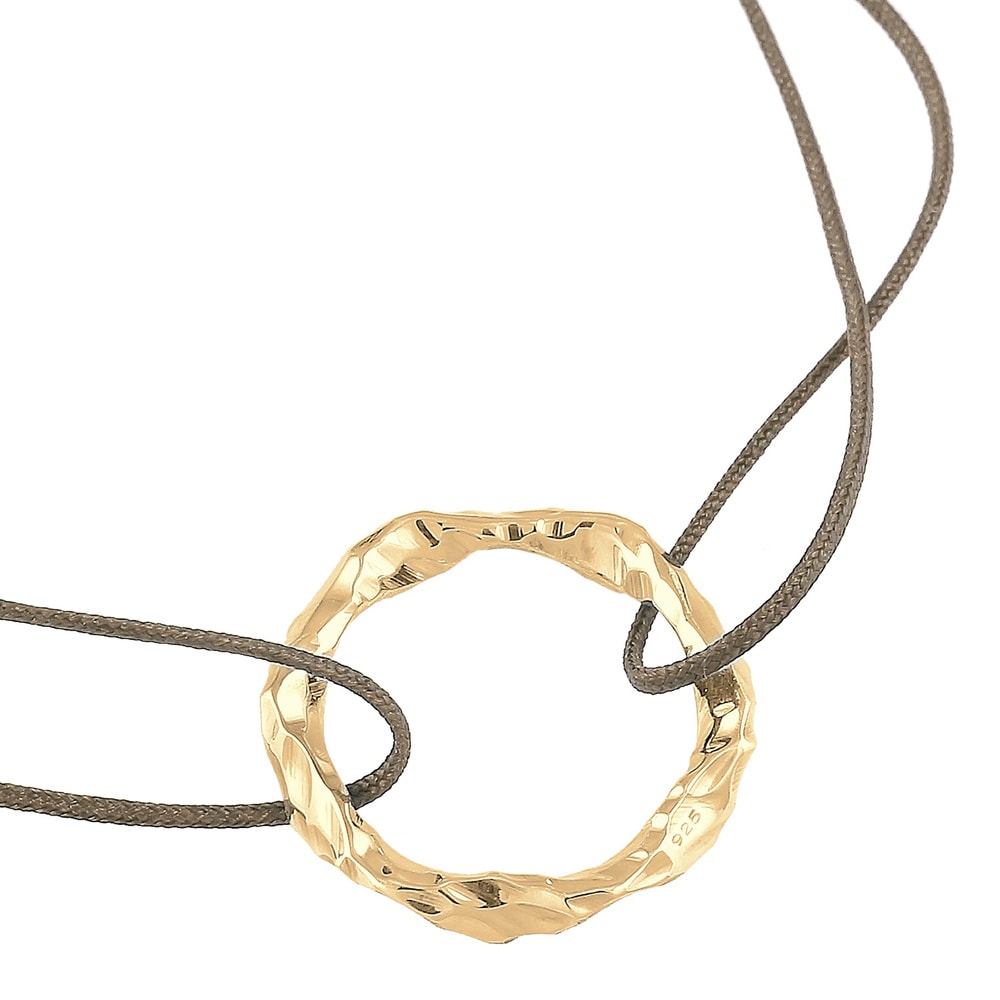 Elli Elli Bracelet Geo Cercle Nylon Bracelet Femme  Plaqué Or Argent (925/1000) Bracelet