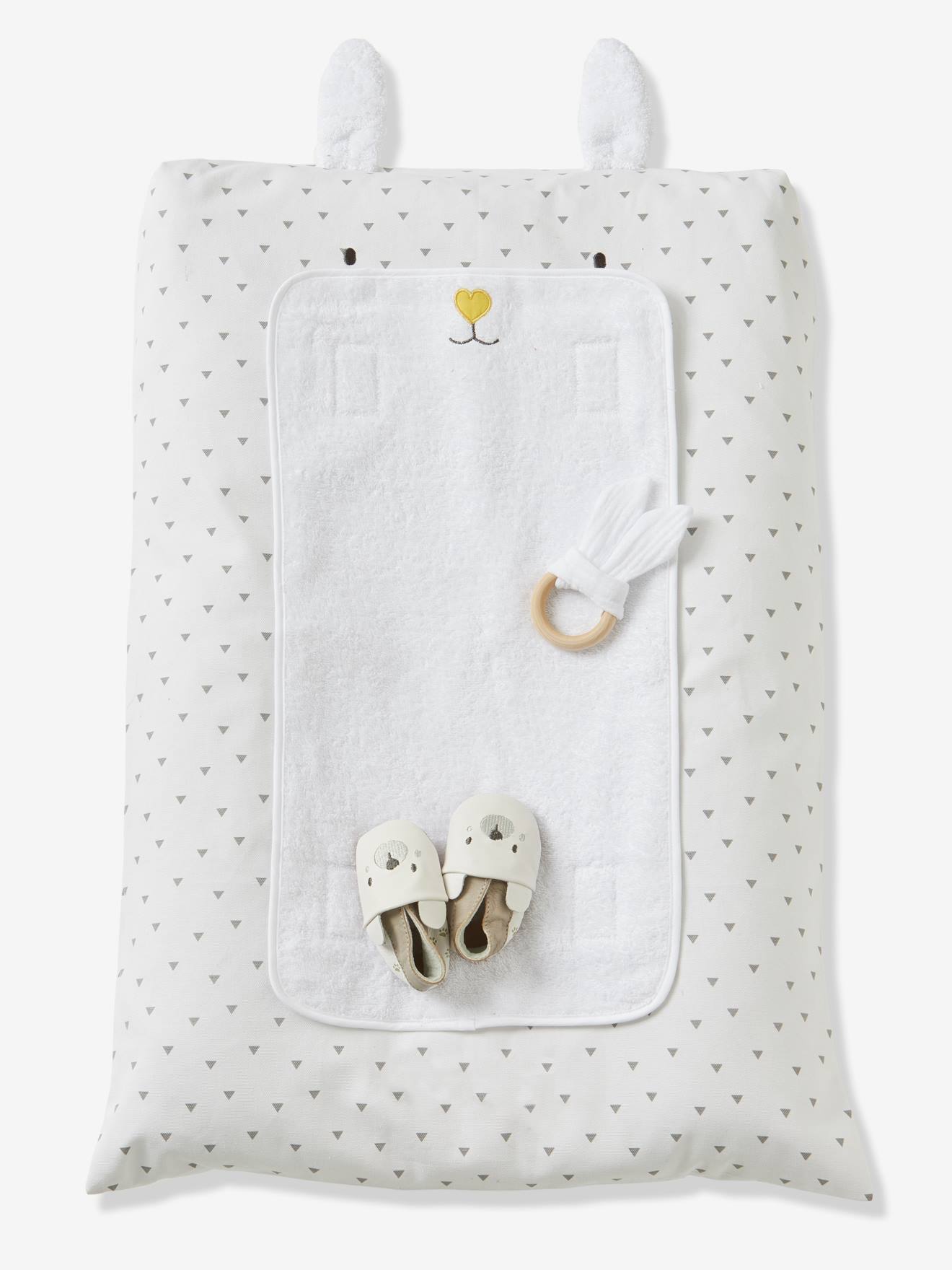 Housse de matelas à langer personnalisable Lapin blanc imprimé