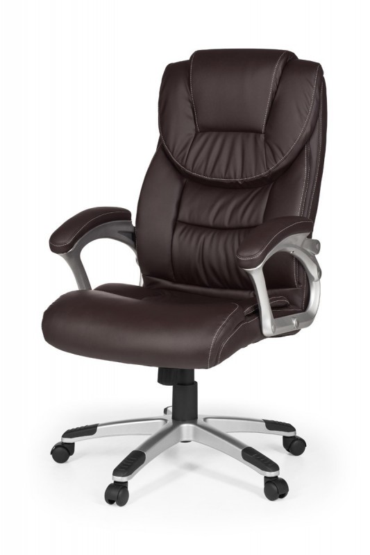 Amstyle Bürostuhl Leder Optik Braun Schreibtischstuhl Chefsessel Drehstuhl mit XXL Polsterung