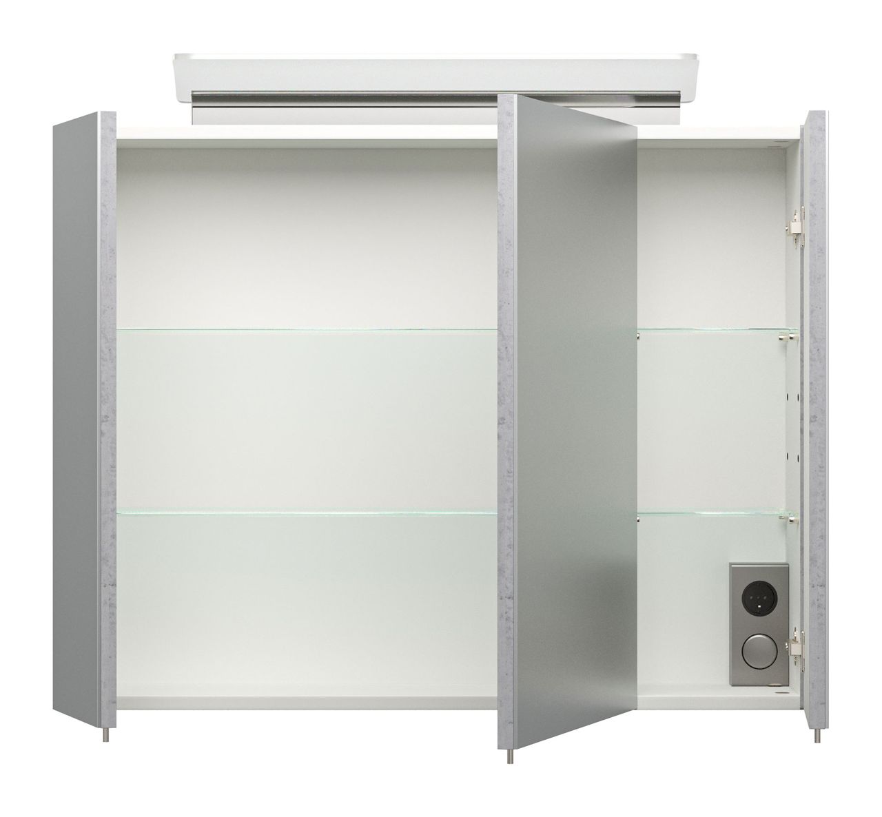 Posseik Spiegelschrank 80 inklusive LED-Acrylglaslampe beton EEK: F