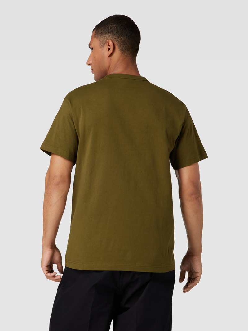 T-Shirt mit Label-Print in olivgrün