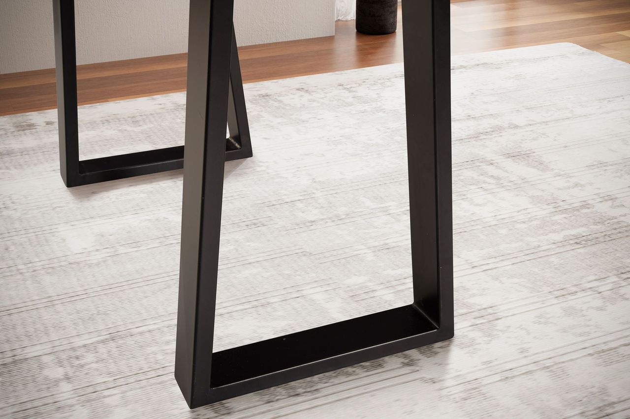 Wohnling Schreibtisch 118 cm Akazie Massivholz Bürotisch Laptoptisch Baumkante