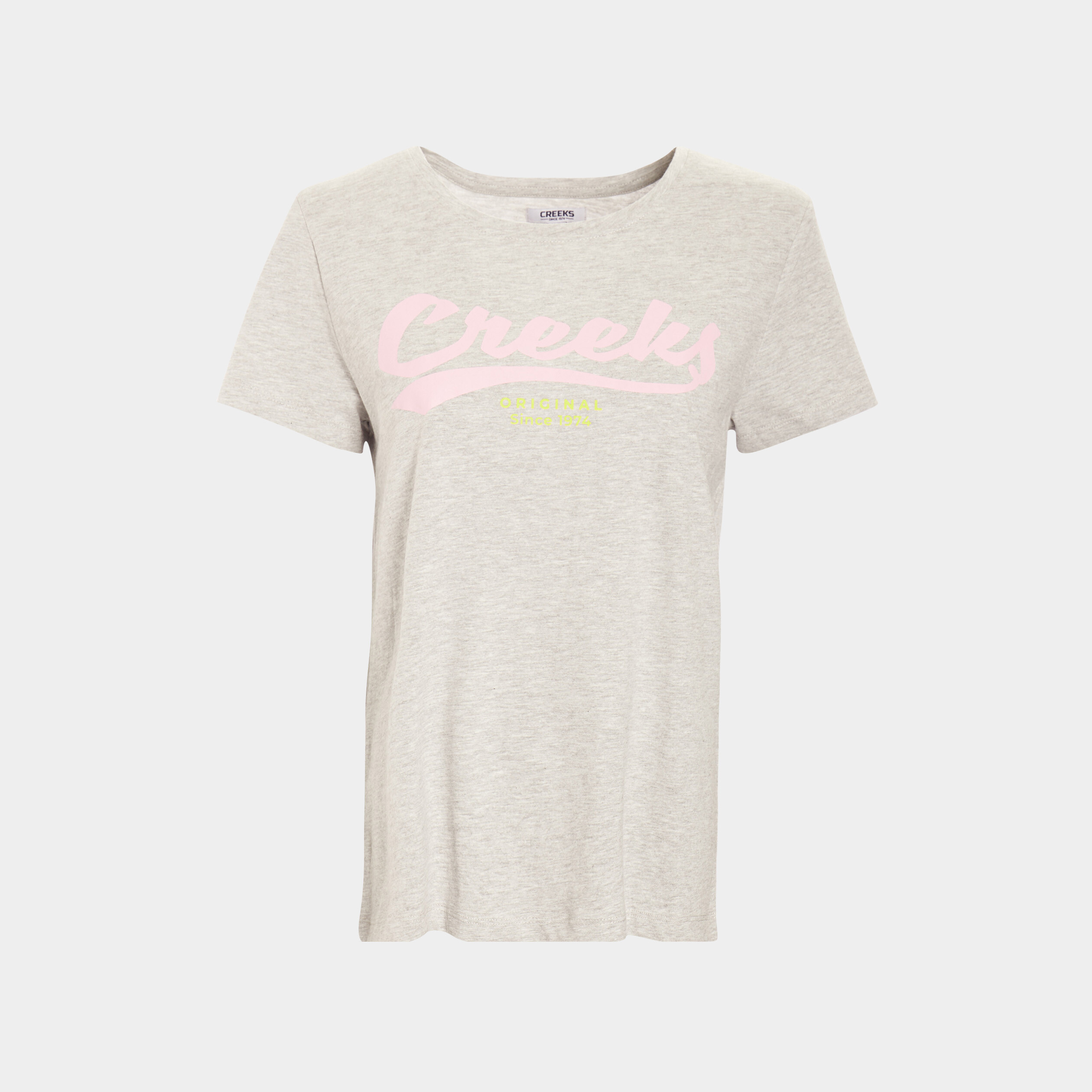 T-shirt col rond Creeks gris clair femme | La Halle