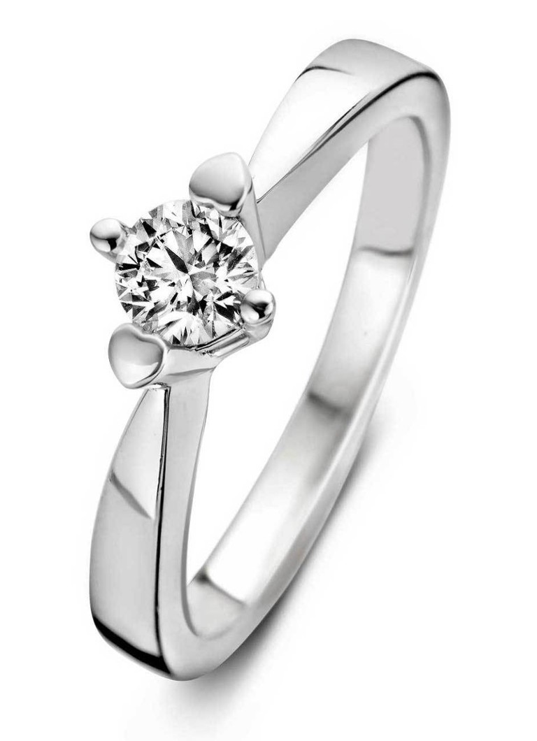 Diamond Point White gold ring 0.09 ct diamond Hearts & Arrows