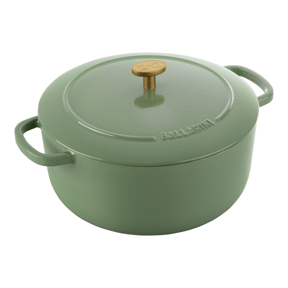Cocotte 24 cm, rund, Grün, Gusseisen